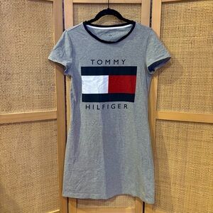 Tommys Hilfiger Grey Short Sleeve Cotton Shirt Dress Women Size Small